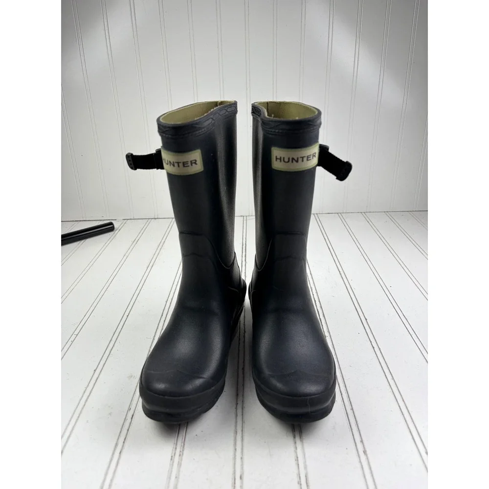 Hunter Original Black Norris Field Waterproof Rubber Rain Boots Kids Size 13/1